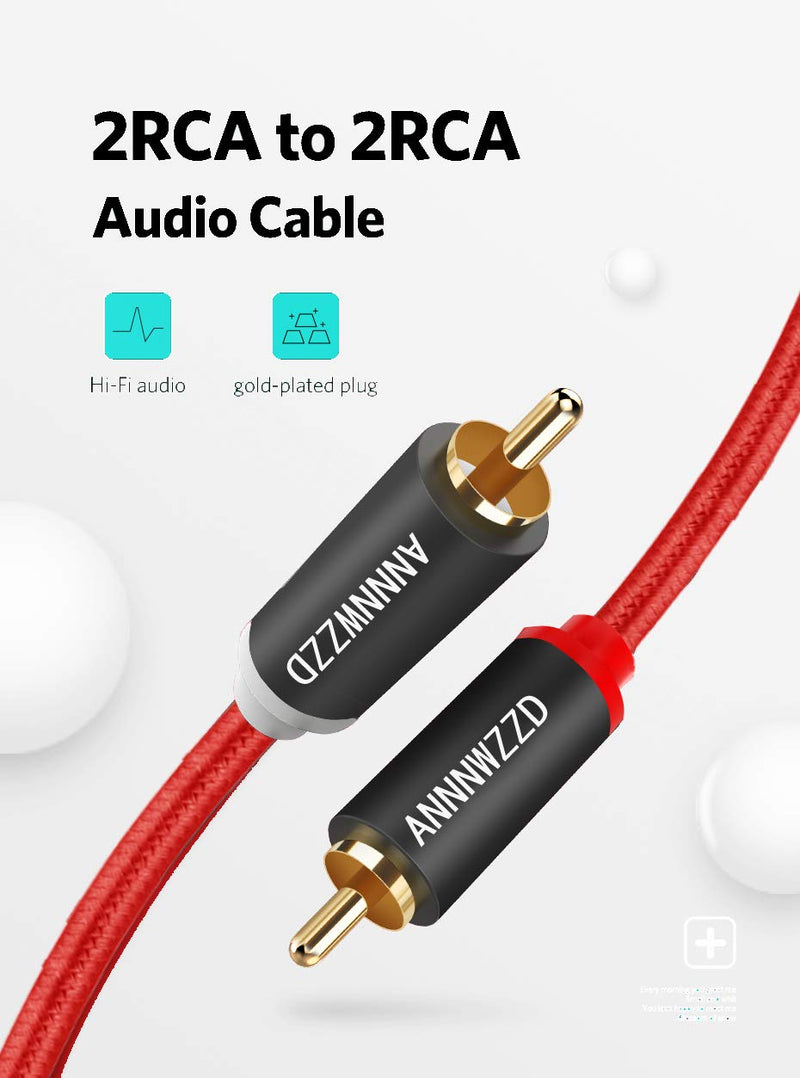 LinkinPerk 2RCA Male to 2RCA Male Stereo Audio Cable (1M/3FT) 1 1M