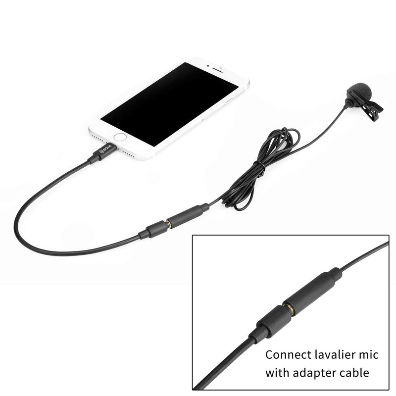 New BOYA by-M2 Clip-on Lavalier Lightning Microphone for iOS Tablet iPhone 8 10 11 X iPhone 12 Pro Vlog Broadcast Podcast Interview Recording