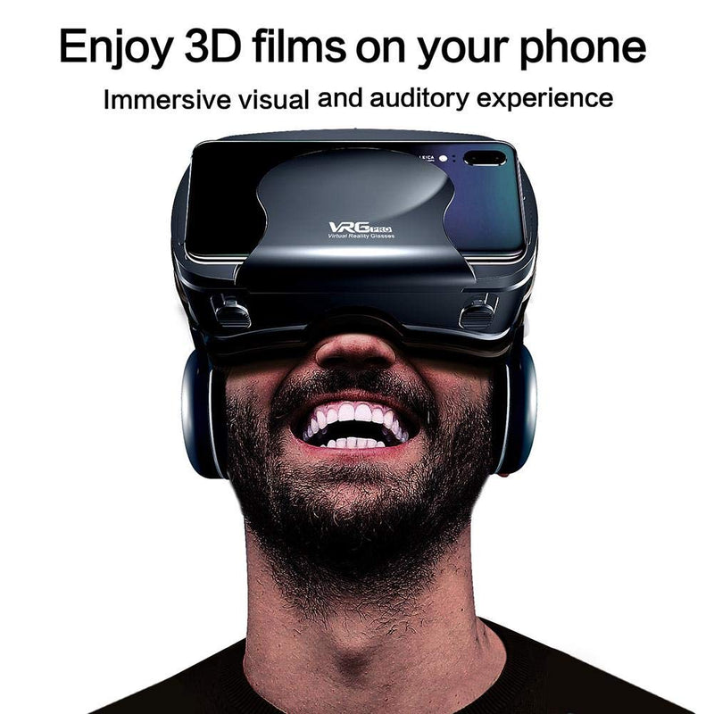 Interesty Virtual Reality Headset, 3D VR Glasses with A Large Headset for Mobile Games and Movies, Compatible 5.0-7.0 Inch Smartphone, 19x10x11cm