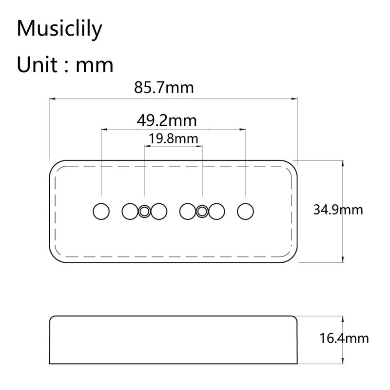 Musiclily Pro Plastic P-90 Soapbar Guitar Pickup Covers Compatible with USA Les Paul, Cream (Set of 2)