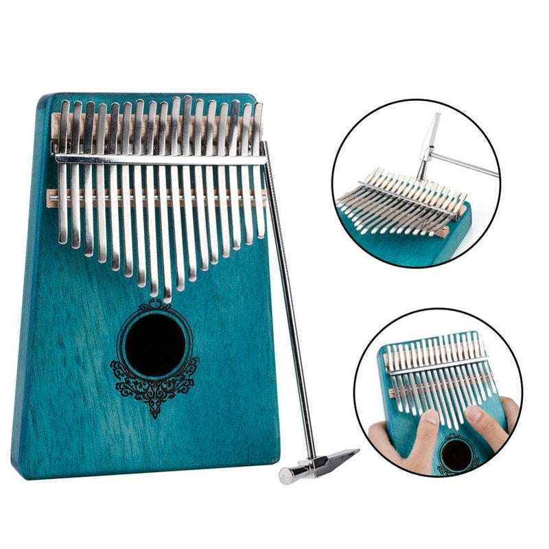 Alomejor Kalimba 17 Key Thumb Piano with Carry Bag Tune Hammer Portable Handmade African Musical Instrument for Kids Adult Beginners Professionals Mint Green