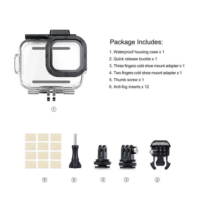 SOONSUN 60M Waterproof Housing Case for GoPro Hero 10 Hero 9 Black, Underwater Protective Dive Housing Case with 2 Cold Shoe Slots Mount and Bracket Accessories for GoPro Hero 10 9 Black Camera Waterproof Housing for HERO 10 9 Black
