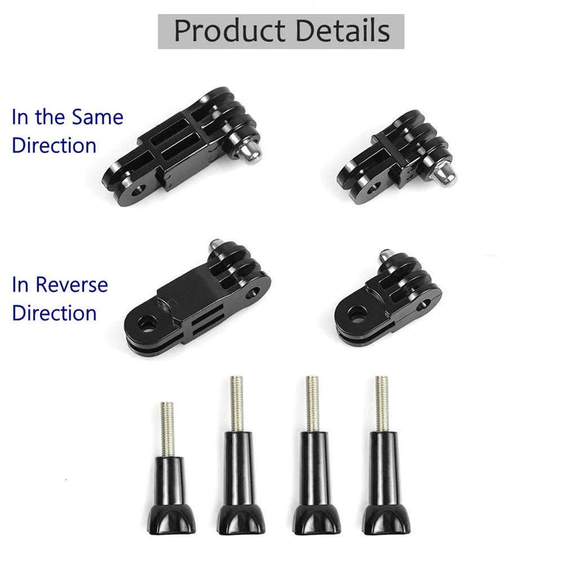 [AUSTRALIA] - 3-Way Adjustable Extension Pivot Arm Adapter Set- Long & Short Straight 35mm/50mm Same/Reverse Direction Joints Connector Convertor for GoPro Hero Series, SJCAM Series, Levin, DBPOWER, AKASO 