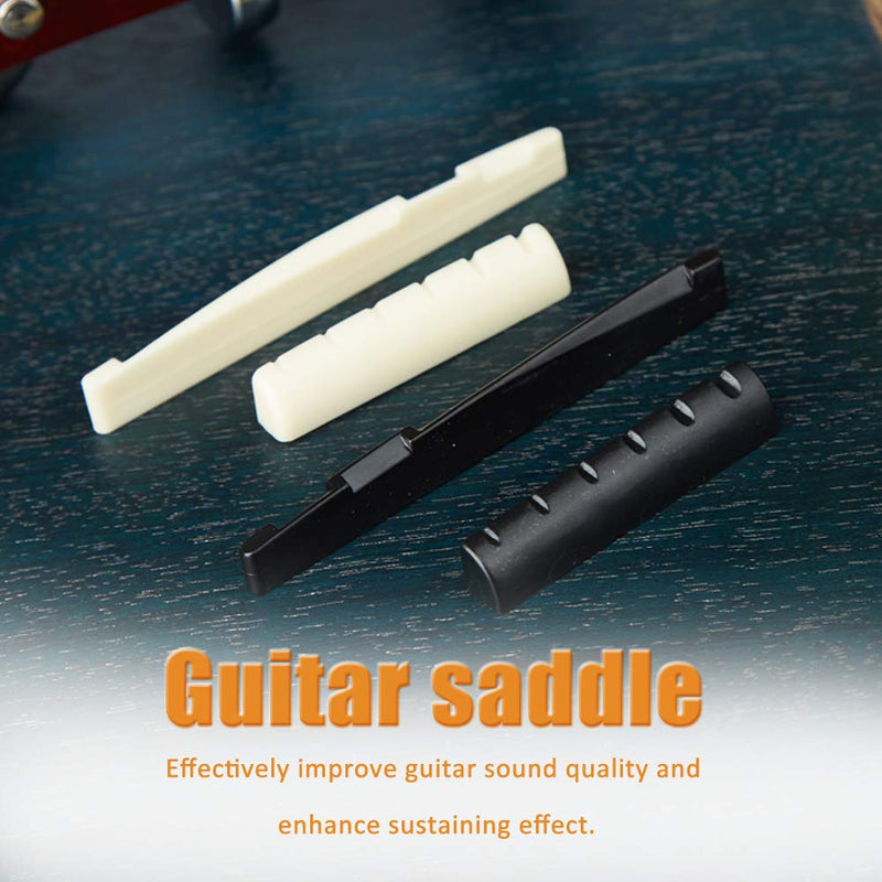 Guitar Bone Bridge Saddle Nut Bone Bridge Pins Made And String Winder Cutter and Bridge Pin Puller, Guitar Repair Tool Functional 3 in 1