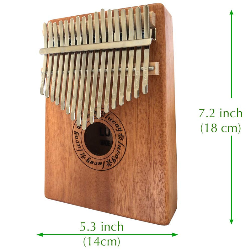 Luvay Kalimba 17 key Thumb Piano, Solid Mahogany Body (Light Color) Light