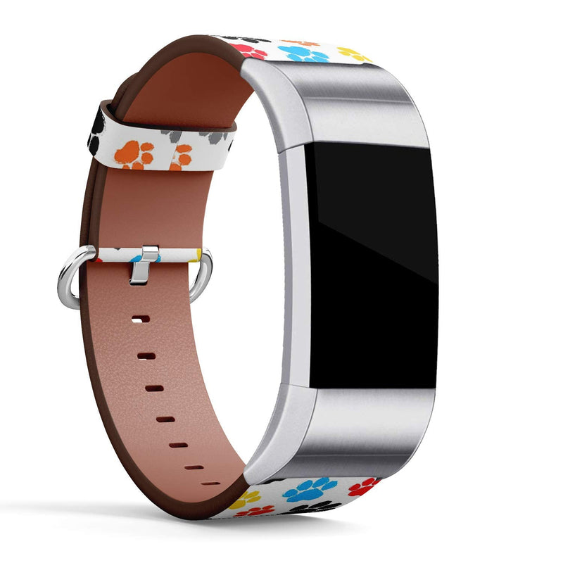 Q-Beans Leather Band Compatible with Fitbit Charge 2, Replacement Strap Bracelet Wristband // Colorful Silhouette Animal