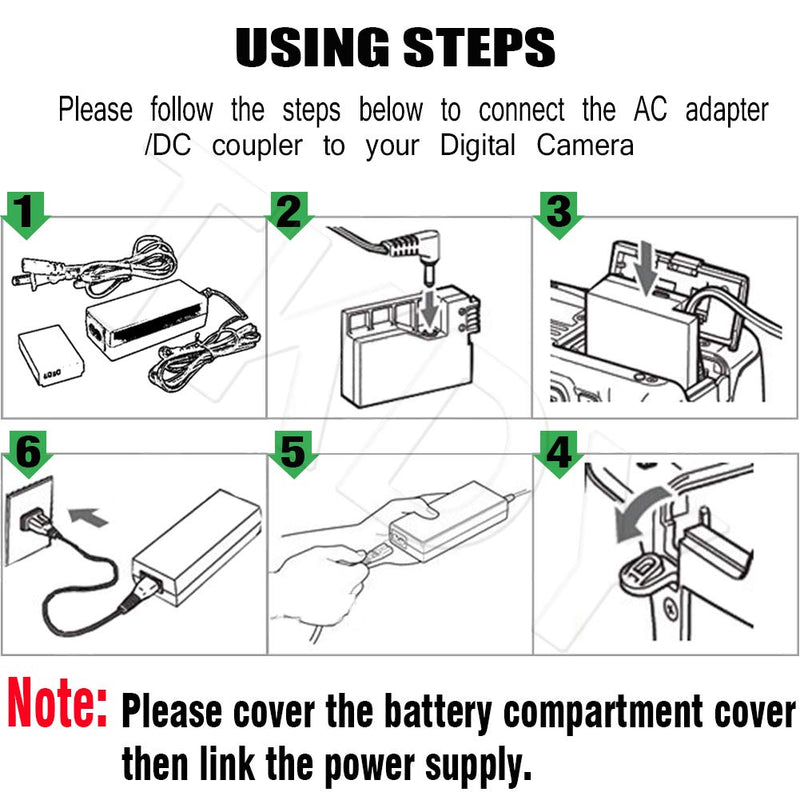 ACK-E8 AC Power Adapter Supply DR-E8 DC Coupler Charger TKDY kit Compatible with Canon EOS Rebel T5i T4i T3i T2i Kiss X6 Kiss X5 Kiss X4 700D 650D 600D 550D Camera (Canon LP-E8 Battery Replacement).