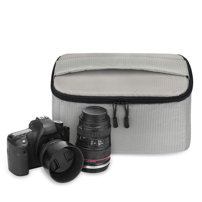 S-ZONE Water Resistant Camera Insert Bag with Sleeve Camera Case Upgraded Version 2.0 Gray
