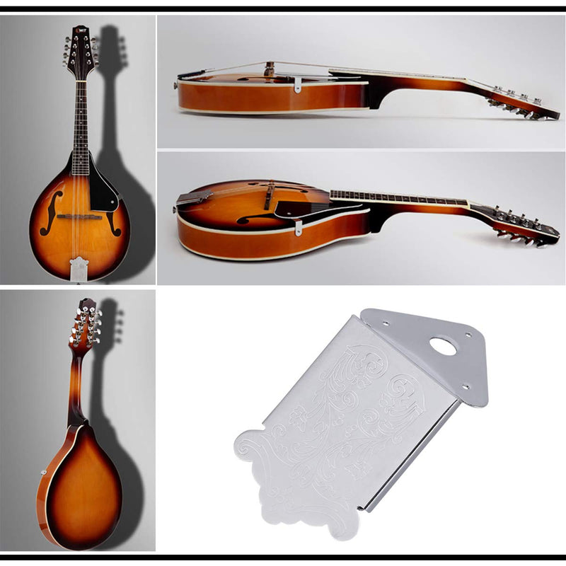 WINOMO Chrome Mandolin Guitar Tailpiece with Cover and Screws
