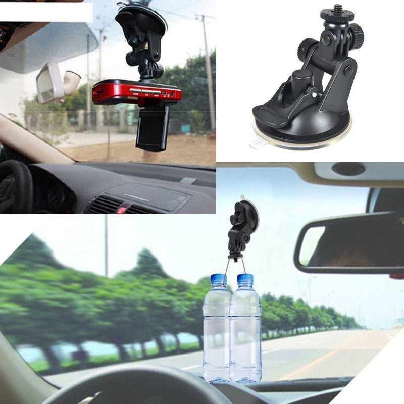 OctinPris in Car Windscreen Universal Suction Cup Mount Car for Windshield Dash Cam Camera Camcorder Mount Holder Stand 360 Rotation with 60cm Stainless Steel Tether and 1/4 Thread to Action Camera