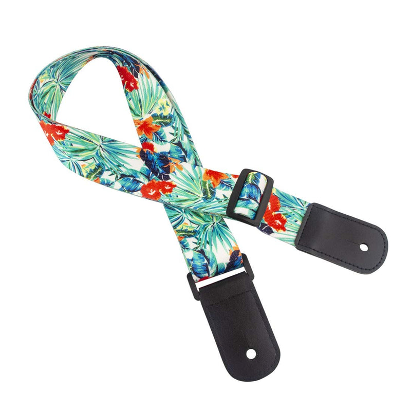 Ukulele Strap Jacquard Weave Mini Guitar Strap Adjustable for Uke Soprano Concert Tenor Baritone Flower