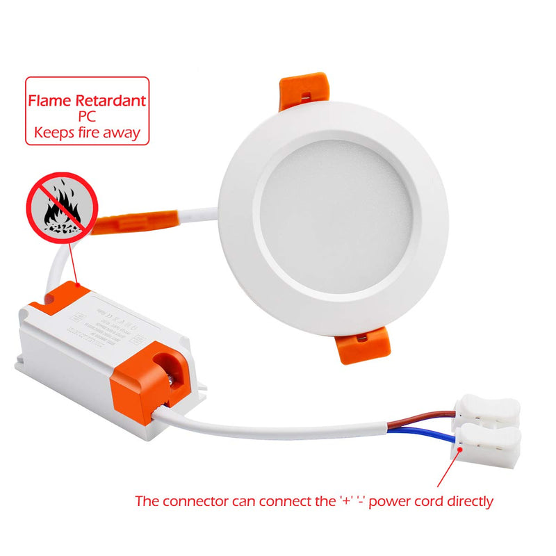 YGS-Tech 2 Inch LED Recessed Lighting Dimmable Downlight, 3W(35W Halogen Equivalent), 4000K Nature White, CRI80, LED Ceiling Light with LED Driver (4 Pack) 4000k (Nature White) 4 Pack