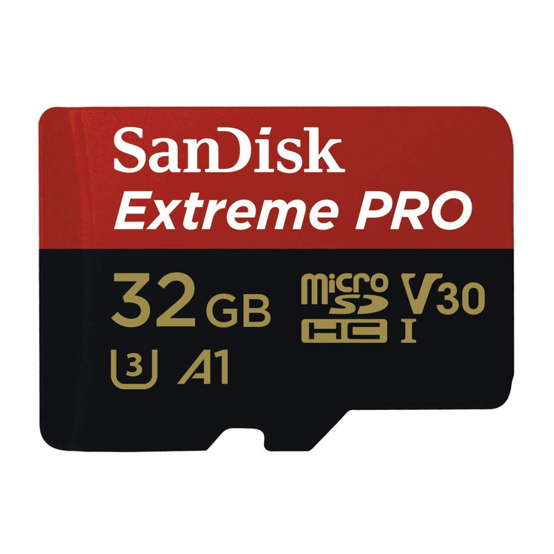 SanDisk Extreme PRO microSDHC Memory Card Plus SD Adapter up to 100 MB/s, Class 10, U3, V30, A1 - 32GB SDSQXCG-032G