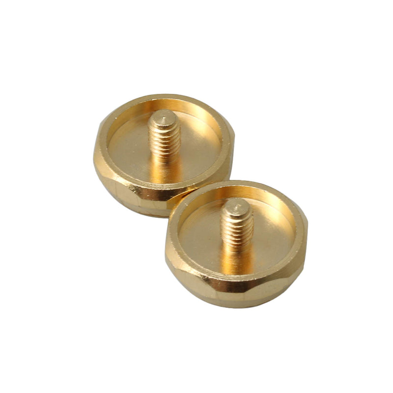 Yibuy Golden Trumpets Finger Buttons Zinc Alloy White Shell Inlays Pack of 3