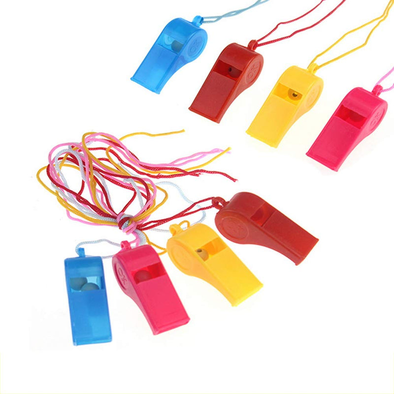 kuou 12pcs Sports Whistles, 7 Plastic Whistles and 5 Metal Whistles Coaches Referee Whistles Colorful Whistles with Lanyards for Coach Referee (Random Color)
