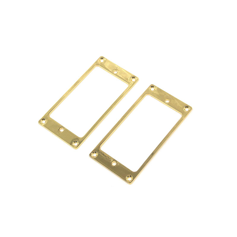 Geesatis Gold 2 PCS Humbucker Pickup Ring Cover Frame Flat Pickup Mounting Rings for LP/SG Guitar Mounting Replacement Electric Guitar Accessories