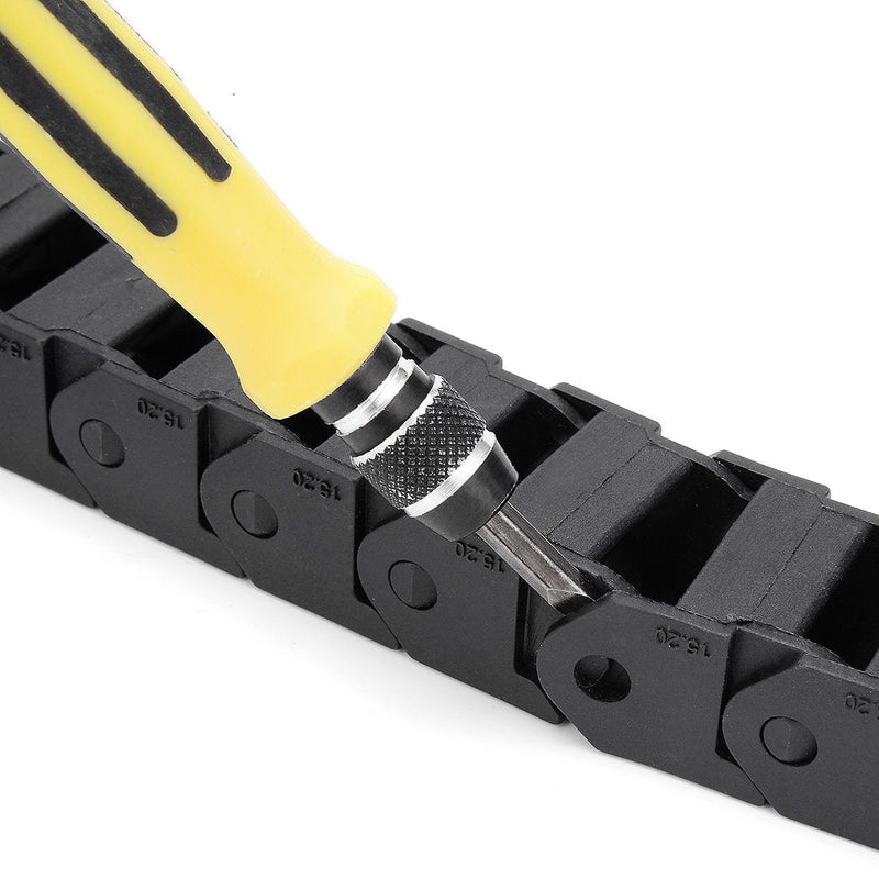 uxcell R28 15mm x 20mm (InnerH*InnerW) Black Plastic Wire Carrier Cable Drag Chain 1M Length for CNC