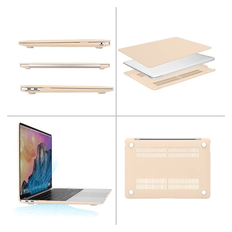 MOSISO Compatible with MacBook Air 13 inch Case 2022 2021 2020 2019 2018 Release A2337 M1 A2179 A1932 Retina Display with Touch ID, Plastic Hard Shell Case & Keyboard Cover Skin, Apricot