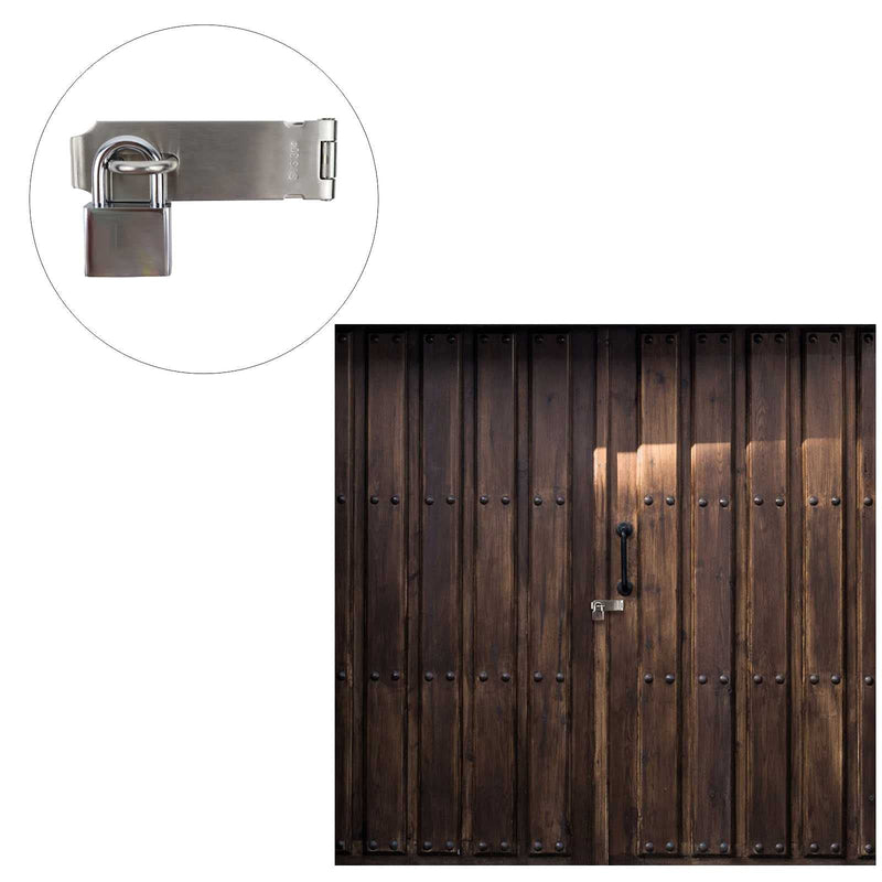 Safety Door Hasp Padlock Latch Lock,SUS 304 High-Quality Polished Brushed Surface,Hasp Lock Latch(4"/108cm) Thicken HaspLock Suitable for Doors,Sheds,Closets,Lockers(4"Hasp-Silver) 4"(Hasp Silver)