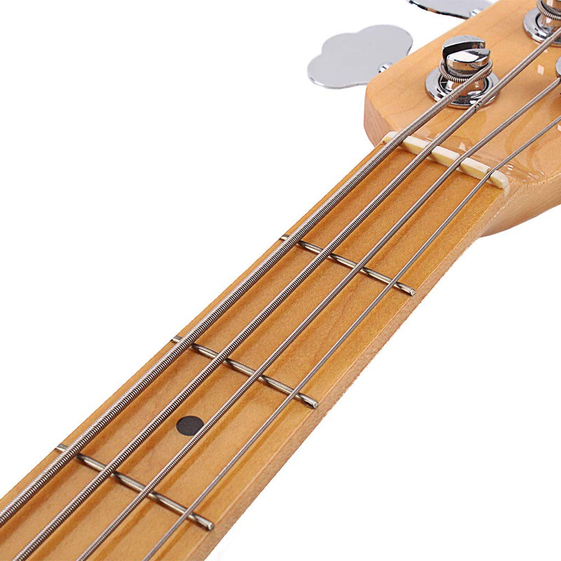Alnicov 4 PCS Stainless Steel Bass Strings Bass Guitar Parts Guitar String Silver Plated Gauge Bass Guitar Music Accessories