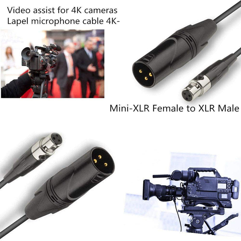 [AUSTRALIA] - EBXYA Mini XLR Female to XLR Male Cable 2 Packs, Mini Microphone Cable XLR Patch Cable Adapter for BMPCC 4K Camera Video Assist 4K, 5 Feet 2 Pack of Mini Female to XLR Male /5 Feet 