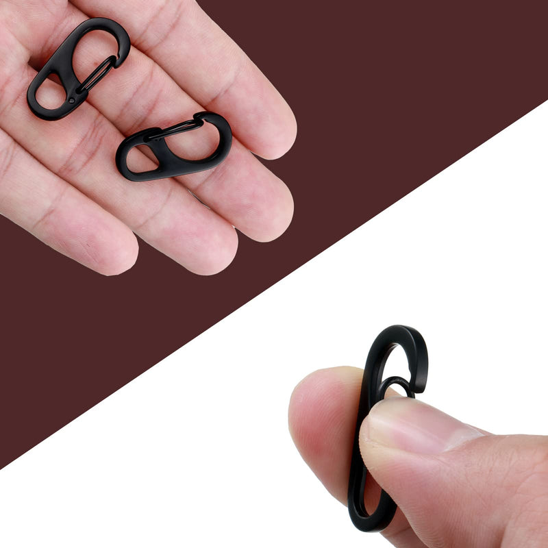 40 Pieces Mini Carabiner Clip Tiny Keychain Carabiner Mini Keyring for Backpack Bottle Keychain Accessories Black, Silver