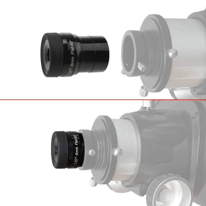 Astromania 1.25" 8mm Premium Flat Field Eyepiece - a Flat Image Field and Crystal-Clear Images