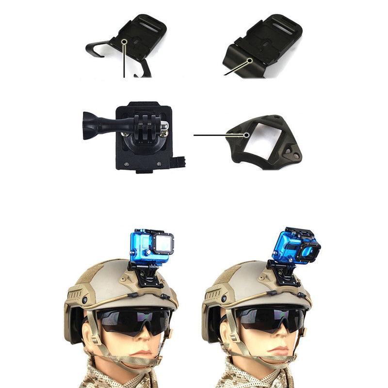 HYFAN NVG Tactical Helmet Accessories Front Bracket Mount for Fast MICH Action Camera Black