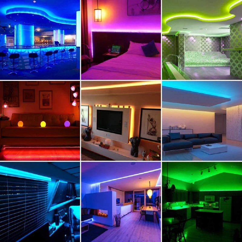 [AUSTRALIA] - BoLo LED Strip Lights Kit 32.8Ft RGB 5050 LED Light Strip with Remote Controller Box Support Clips and 12V/3A UL Adapter Led Lights for Bedroom Game Room Kitchen Cabinet DIY Decoration 2x16.4Ft 