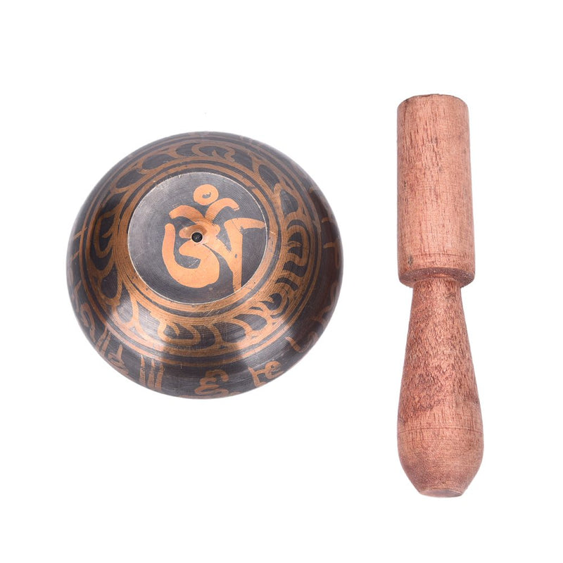 Team-Management 1 Set Handmade Tibetan Bell Metal Singing Bowl with Striker for Buddhism Buddhist Meditation & Healing Relaxation 3 Inch