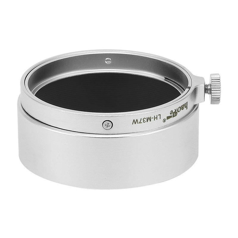 Haoge LH-M37W Metal Lens Hood for Leica Leitz Elmar 3.5cm 35mm f3.5 A36, Elmar 50mm f3.5 A36, Summaron 3.5cm 35mm f3.5 A36 and Other Lens with 36mm Outside Size Silver