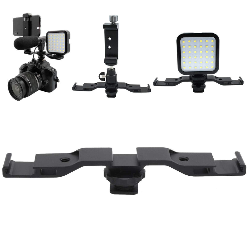 Cycle Supplies Aluminum Alloy Cold Shoe Extension Mount Bar Bracket for Camera Fill Light Microphone Quick Mount Plate 0 Foot Stand and Cloud Platform