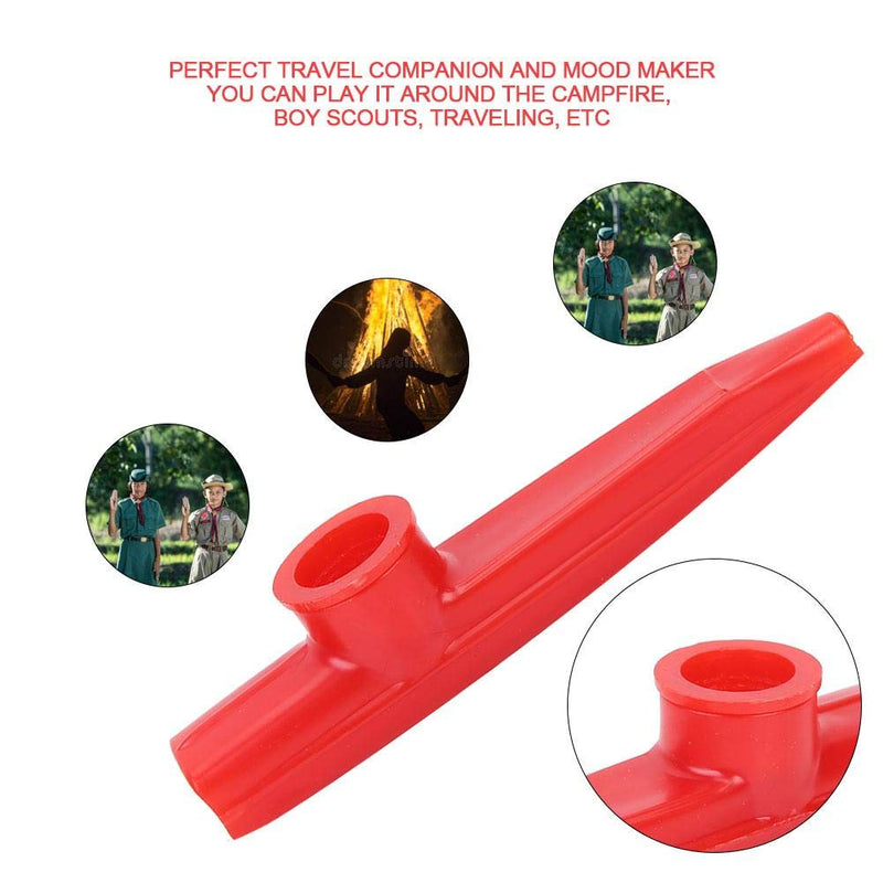 Dilwe Kazoo, Plastic Mini Portable Mouth Kazoo Ukulele Guitar Partner Easy to Learn Musical Instrument red