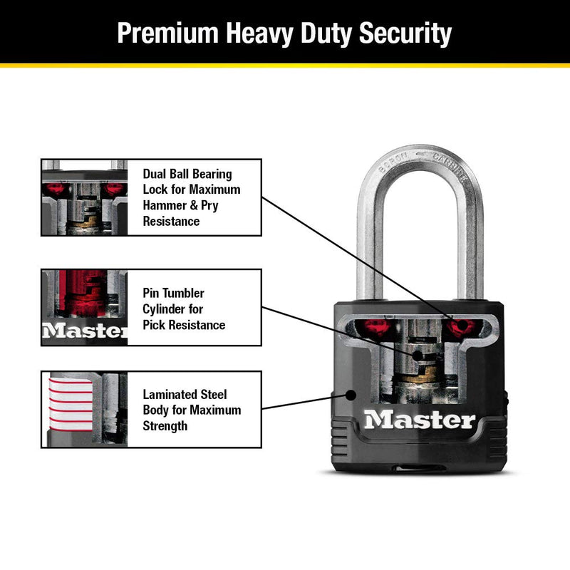 Master Lock M115XDLF Magnum Heavy Duty Outdoor Padlock with Key, 1 Pack