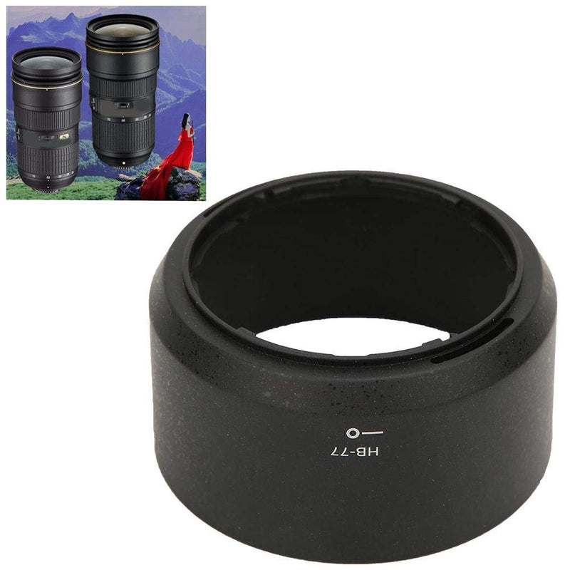 Mugast HB-77 Camera Lens Hood,Portable Plastic Sun Shade,Professional Replacement Lens Hood Shade Accessory for Nikon AF-P DX NIKKOR 70-300mm f / 4.5-6.3G ED/VR Lens.(Black)