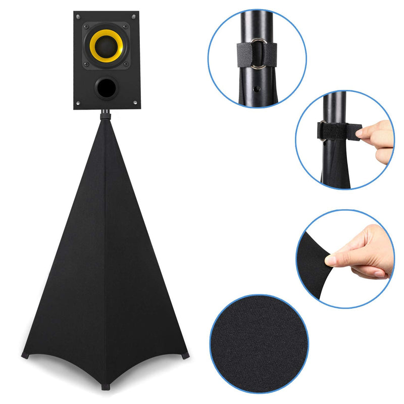 Dofilachy Speaker Stand Cover-DJ Bag with 360 Degree Cover, Speaker Tripod Scrim Cover for Speaker/Lighting with Free Travel Bag (One Pack-Black) One Pack-black