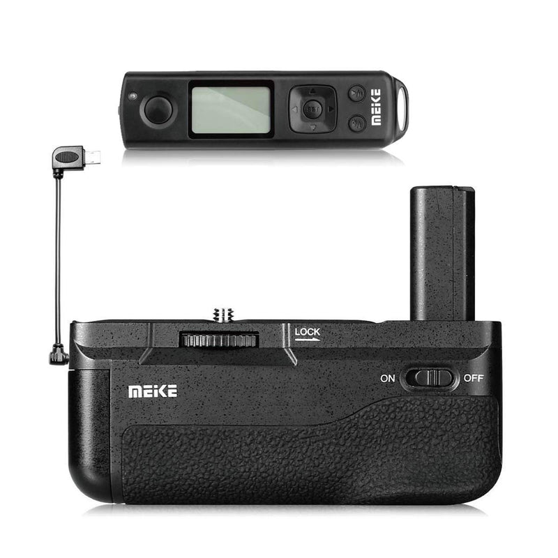 Meike MK-A6300 Pro Vertical Shooting Battery Grip Power Pack with 100M 2.4G Hz Wireless Remote Control for Sony A6300 A6000 Camera