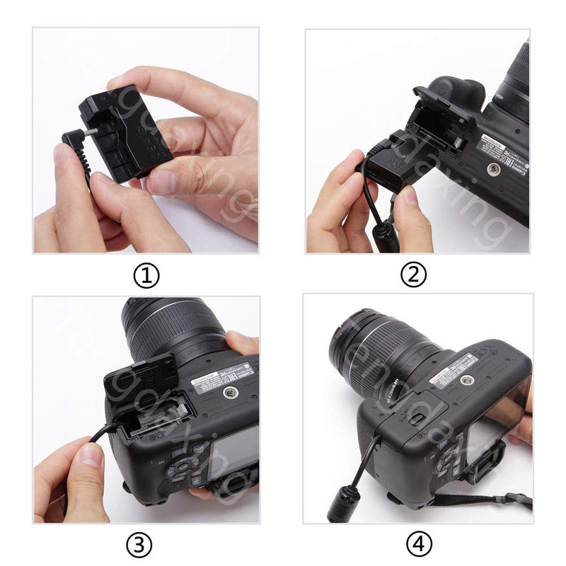 ACK-E10 LP-E10 Dummy Battery DR-E10 DC Coupler AC Power Adapter Kit for Canon EOS Rebel T3 T5 T6 T7 T100,Kiss X50 X70 X80 X90,EOS 1100D 1200D 1300D 1500D Cameras by Tengdaxing
