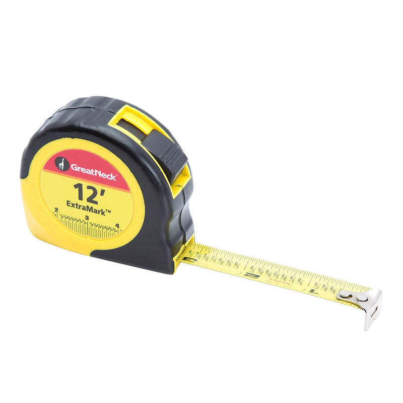 GreatNeck 95007 12 Ft. x 5/8 Inch ExtraMark Tape Measure