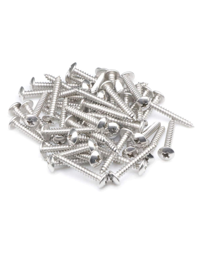 100Pcs #6 x 1" Truss Head Phillips Wood Screws Stainless Steel 304 Self Tapping Screws | by IMSCREWS 100 Pcs #6x1" Silver
