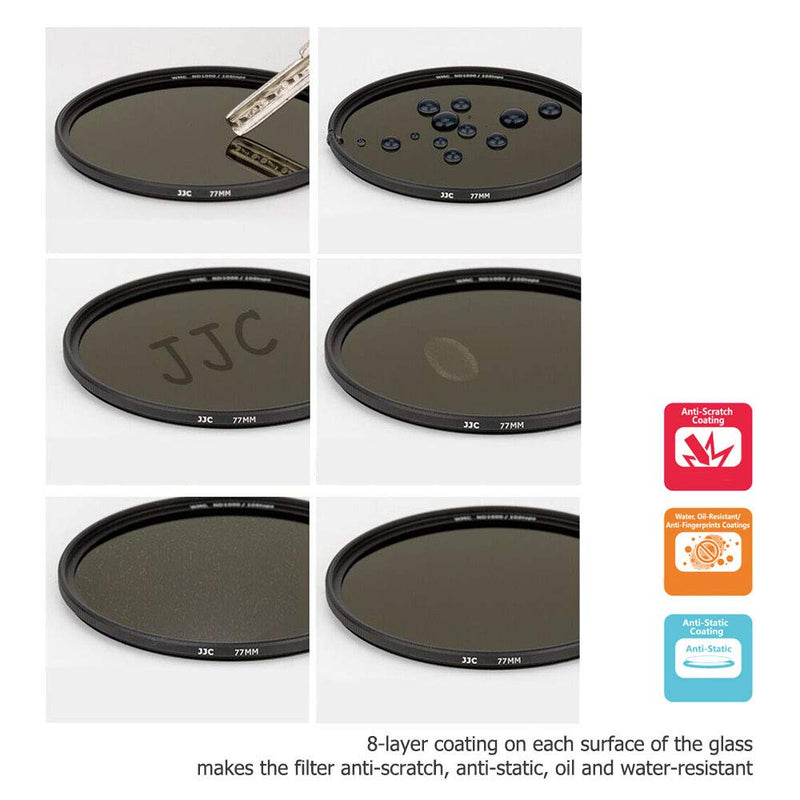 JJC 58mm ND Filter ND1000 Fixed 10-Stop Neutral Density Fader for Canon EOS Rebel T7 T6 T5 T8i T7i T6i T6s T5i T4i SL3 SL2 90D 80D 70D with EF-S 18-55mm Kit Lens & Other Lenses with 58mm Filter Thread