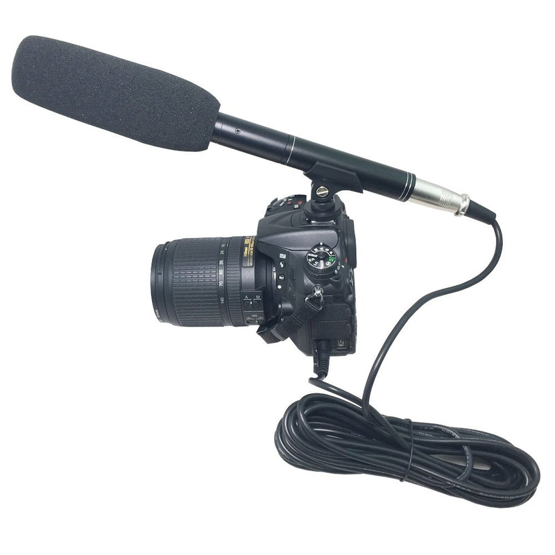 Bestshoot Condenser Interview Microphone Photography Shotgun Mic for Video Camcorders DSLR DV Camcorder 11 inches/27cm Camera Microphone with Metal Holder, Anti-Wind Foam Cap XLR Cable