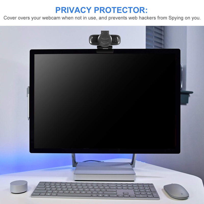 Webcam Cover, 3 Pack Webcam Privacy Shutter Protects Lens Cap Hood Cover with Strong Adhesive, Protecting Privacy and Security for Logitech HD Pro Webcam C920 and C930e and C922X