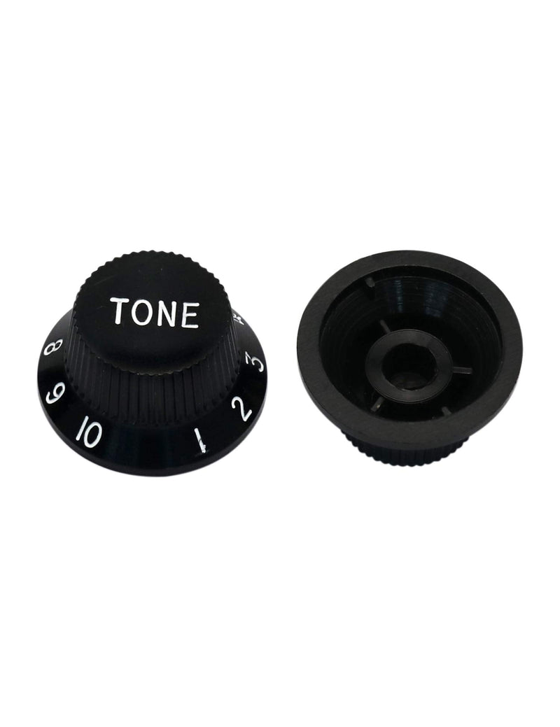 [AUSTRALIA] - Metallor Speed Control Knobs 1 Volume 2 Tone Fits Metric Pots Knobs Compatible with Fender Strat Stratocaster Style Electric Guitar Parts. (Black) Black 