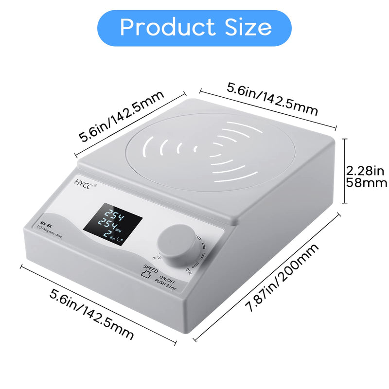 HYCC Digital Magnetic Stirrer Laboratory Stir Plate Plate with Timing Function (LCD Display Stirring Type)