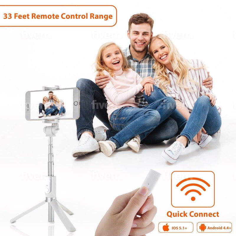 BW-BS4 Bluetooth Selfie Stick Tripod Specification White