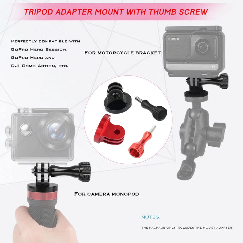 Alumium Tripod Mount Adapter, Gopro Threaded Mount Adapter,Action Camera Tripod Aluminum Mount,for GoPro Max, GoPro Hero, DJI Osmo Action Camera （Two Groups） Aluminum alloy seat