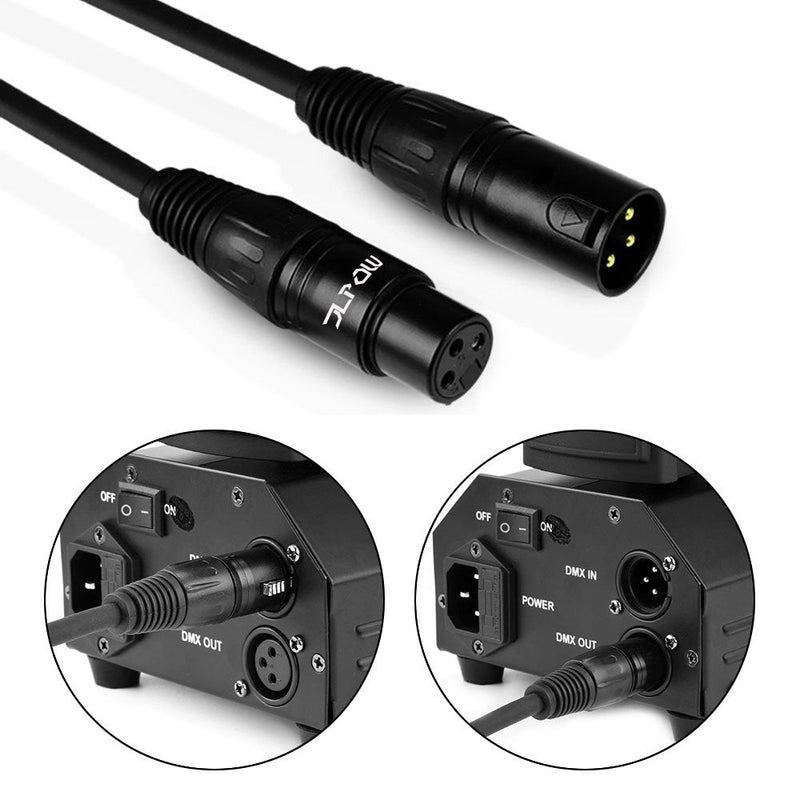 6ft DMX Cable, JLPOW Gold-Plated 3 Pin Signal XLR Male to Female DMX Cable Wire, Best for DJ Stage Lighting Moving Head Lights Par Light (4 Pack) 6FT--4 Pack