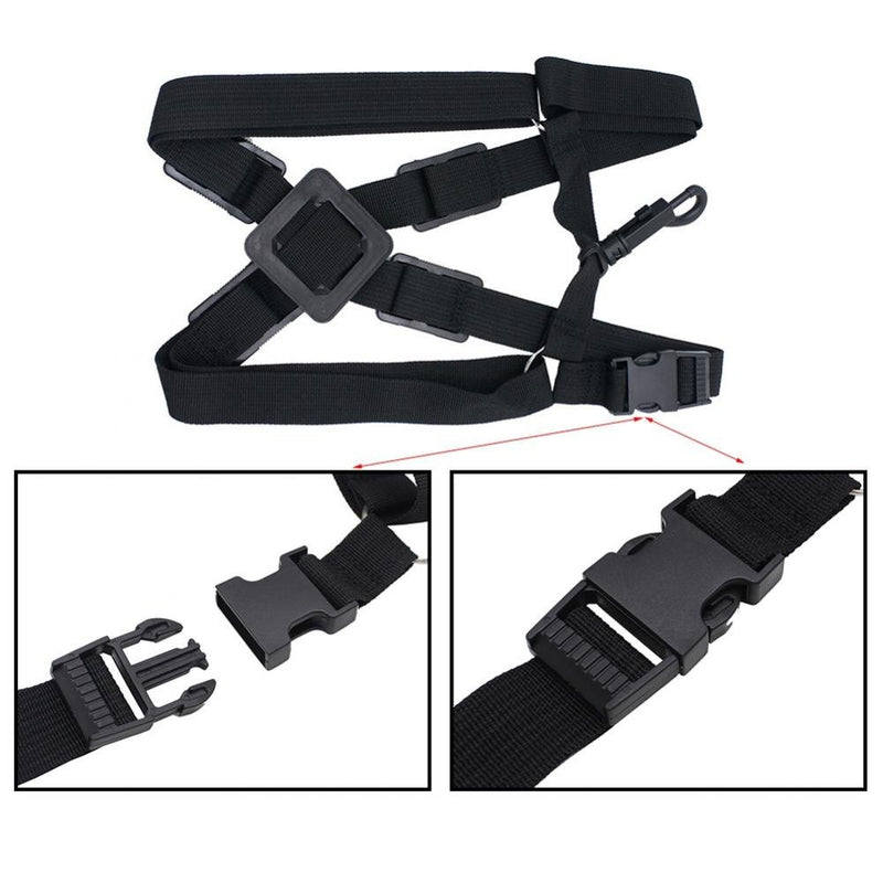 Professional Saxophone Strap Adjustable Sax Double Shoulder Strap Soft Harness for Baritone Alto Tenor Soprano Sax Musical Instrument Accessory (Black)