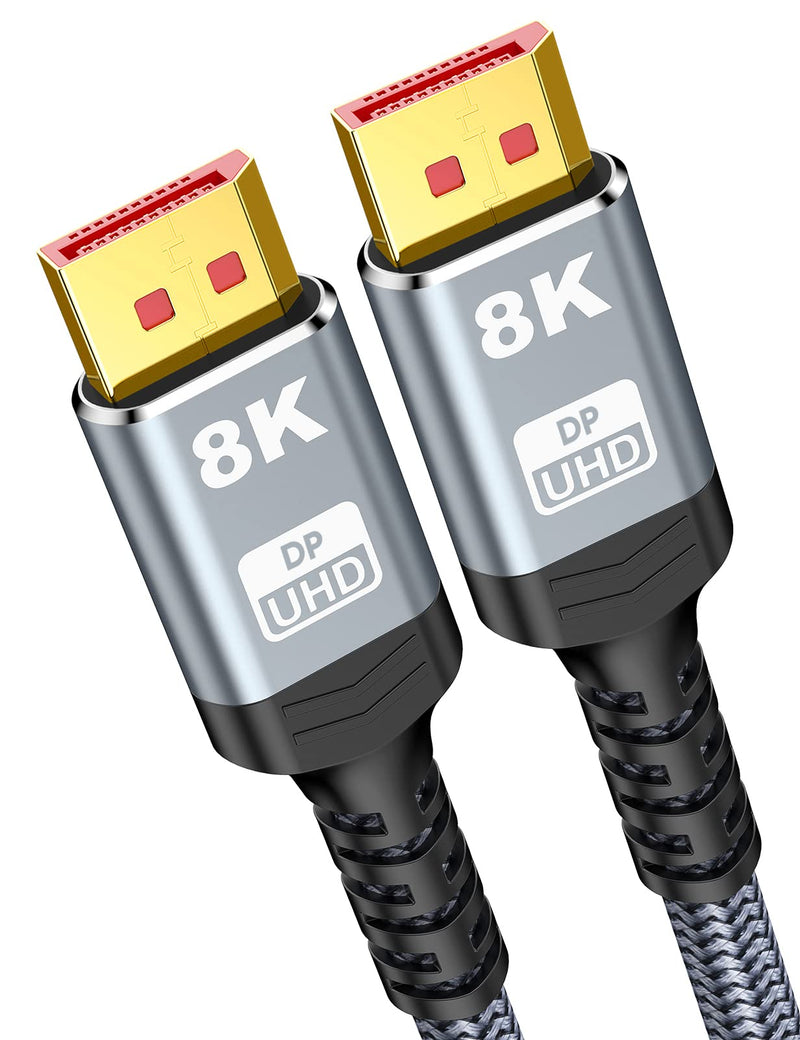 VESA Certified DisplayPort Cable 1.4, Capshi 8K DP Cable 3.3FT (8K@60Hz, 4K@144Hz, 1080P@240Hz) HBR3 Support 32.4Gbps, HDCP 2.2, HDR10 FreeSync G-Sync for Gaming Monitor 3090 Graphics PC (Grey) 3.3 Feet Grey